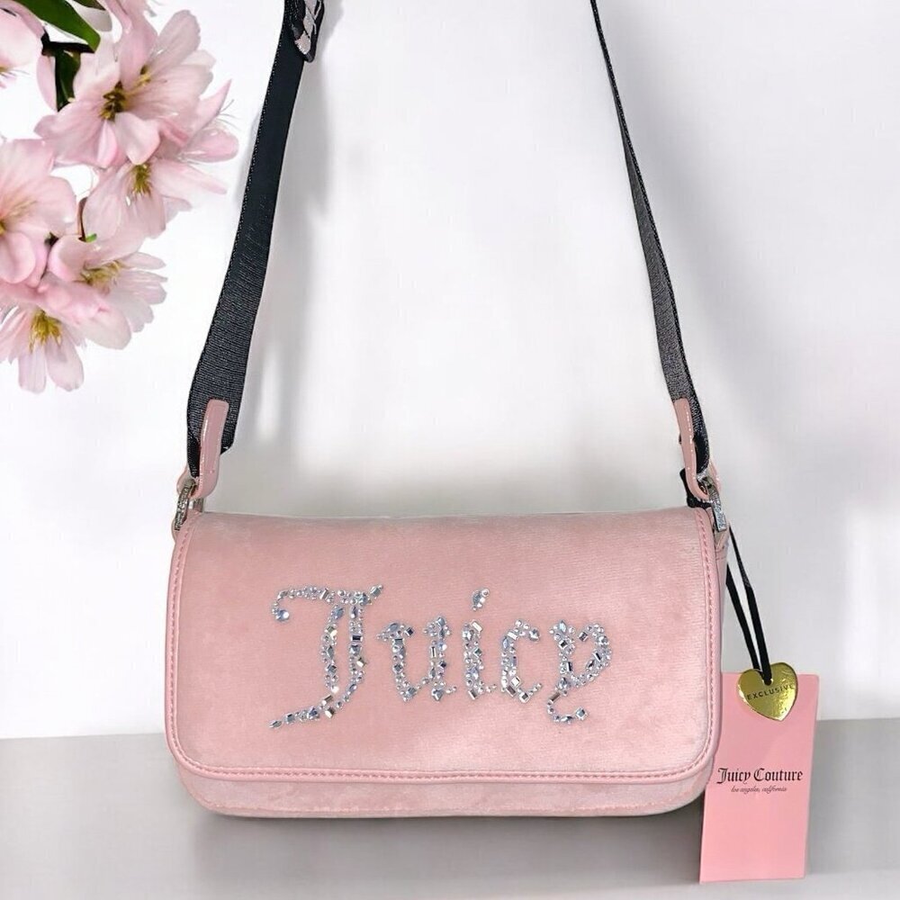 Juicy Couture Exclusive Pink Diamond Shoulder Crossbody Wallet Handbag Purse NWT - Picture 4 of 12